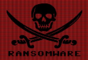 a skull and crossbones on a red background